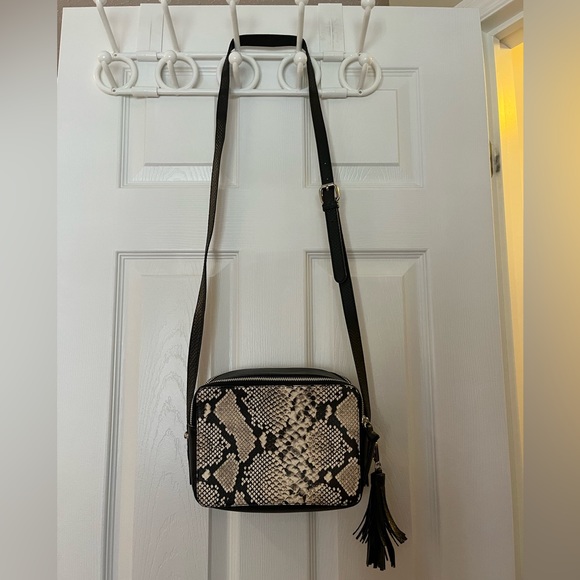 Call it Spring Snakeskin Crossbody Bag with Double Purse Compartments - Picture 3 of 8